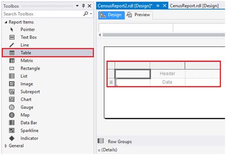 select a Table control